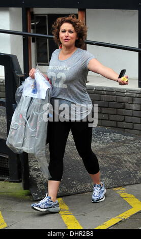 Nadia Sawalha leaves the ITV studios London, England - 18.05.12 Stock Photo