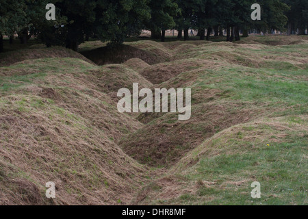 Wide trench in the middle of the site Stock Photo