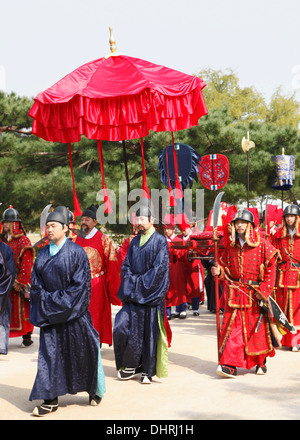 South Korea, Seoul, procession, people, historical costumes, Stock Photo