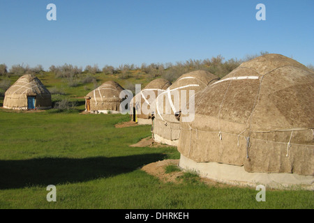 A traditional yurt in Yangikasan, Uzbekistan Stock Photo