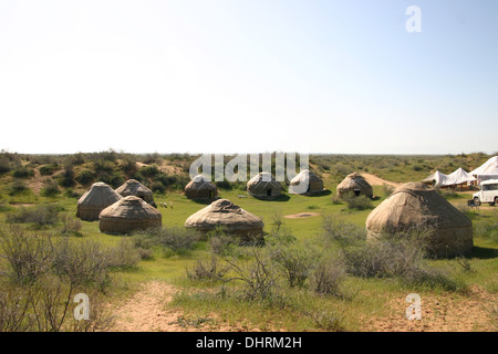 A traditional yurt in Yangikasan, Uzbekistan Stock Photo