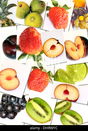 fresh fruits collage Stock Photo