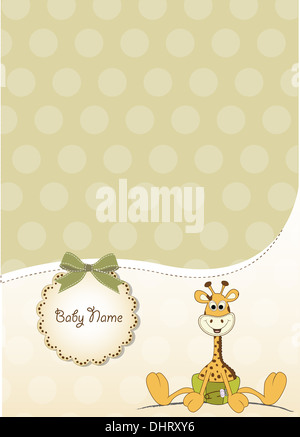 baby shower card with baby giraffe, vector illustration Stock Photo - Alamy