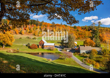 Autumn view over Sleepy Hollow Farm near Woodstock Vermont, USA Stock Photo