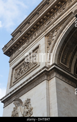 Sculpture details on the Arc de Triomphe in Paris, France. Stock Photo