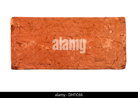 Red clay brick, isolated on white Stock Photo