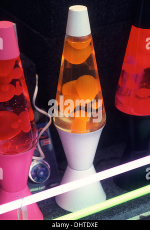 October 1992 - New York, NY - 60s style psychedelic Lava Lamps for sale in New York City Stock Photo