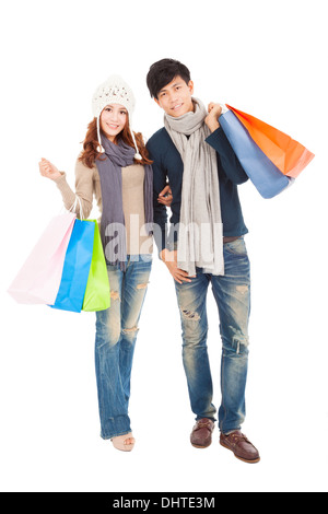 Happy couple doing shopping together Stock Photo