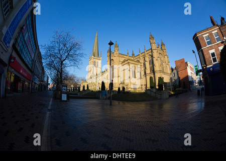 Wakefield Cathedral, formally the Cathedral Church of All Saints, was built in the early 15th Century. Stock Photo