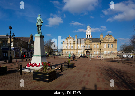 Ossett Town Hall was built in the French renaissance style between 1906-1908 at a cost of £22,000. Stock Photo