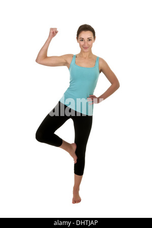 woman showing her muscles Stock Photo