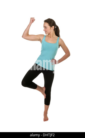 woman showing her muscles Stock Photo