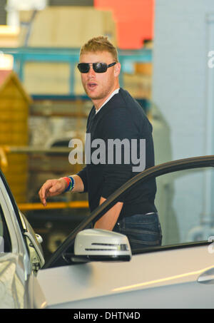 Andrew Flintoff, aka Freddie Flintoff, outside the ITV studios London, England - 23.05.12 Stock Photo