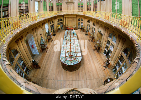 Netherlands, Haarlem, Teylers Museum, is the oldest museum, open to the public since 1784. High angle view on the oval room Stock Photo
