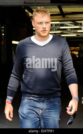 Andrew Flintoff aka Freddie Flintoff outside the ITV studios London, England - 23.05.12 Stock Photo