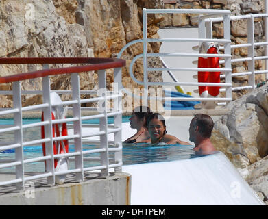 Michelle Rodriguez  seen swimming in the sea at Eden Roc hotel during the 65th annual Cannes Film Festival.  Antibes, France - 23.05.2012 Stock Photo