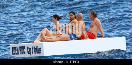 Michelle Rodriguez  seen swimming in the sea at Eden Roc hotel during the 65th annual Cannes Film Festival.  Antibes, France - 23.05.2012 Stock Photo