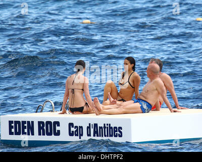 Michelle Rodriguez  seen swimming in the sea at Eden Roc hotel during the 65th annual Cannes Film Festival.  Antibes, France - 23.05.2012 Stock Photo