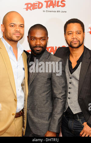 Anthony Hemingway, David Oyelowo & Cuba Gooding Jnr 'Red Tails' - gala screening at the May Fair hotel - Arrivals London, England - 23.05.12 Stock Photo