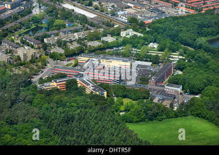 Netherlands, Hilversum. Tergooi hospital. Aerial Stock Photo