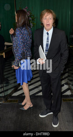 Sir Paul McCartney and Nancy Shevell leaving Cecconi's restaurant London, England - 23.05.12 Stock Photo