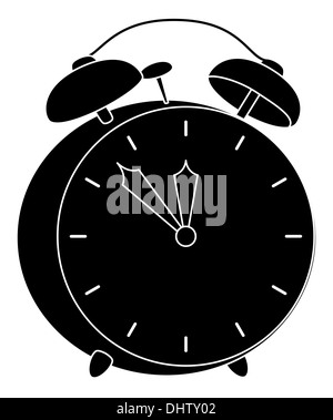 Alarm clock, black silhouette Stock Photo