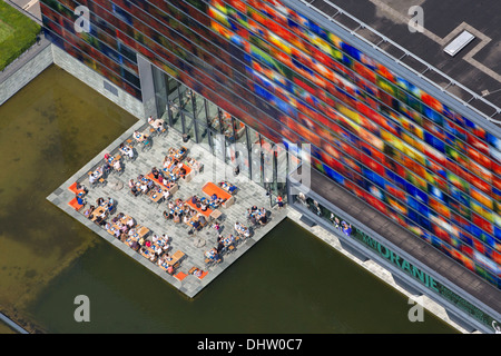 Netherlands, Hilversum, The Netherlands Institute for Sound and Vision in the area for cross media called Mediapark. Aerial Stock Photo