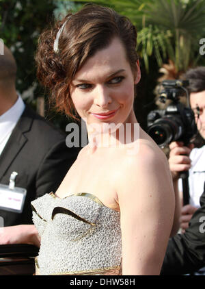 Mila Jovovich outside the Martinez Hotel during the 65th annual Cannes