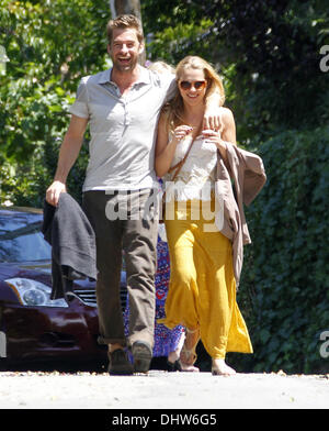 Scott Speedman and Teresa Palmer arrive for a private party at Ali Larter's house in West Hollywood Los Angeles, California - 26.05.12  Featuring: Scott Speedman and Teresa Palmer When: 26 May 2012 Stock Photo