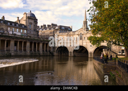 Autumn by the River Avon in Bath Somerset England UK Stock Photo