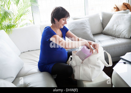 PREGNANT WOMAN Stock Photo