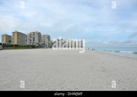 Looking south on Marco Island Beach by the Hilton Hotel, Marco Island, Florida Stock Photo