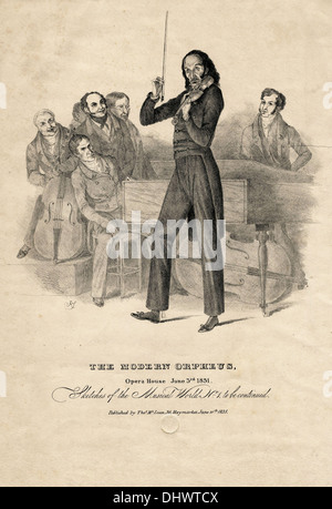 Nicolo Paganini in performance ad,1831 Stock Photo