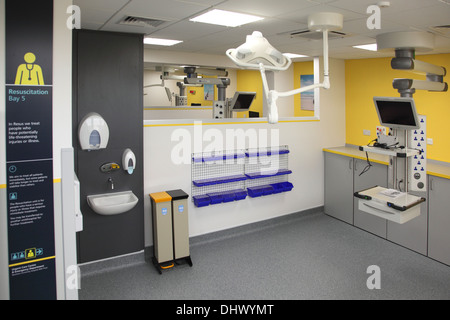 A resuscitation bay in a new accident and emergency department in a London hospital Stock Photo