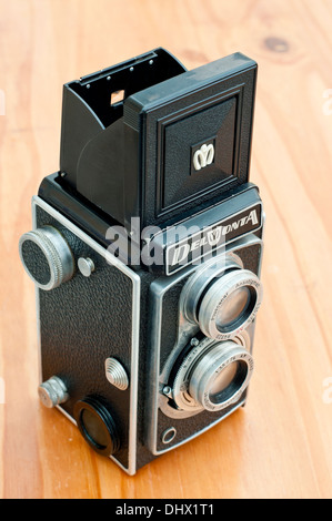 Old DelMonta Twin lens reflex camera Stock Photo
