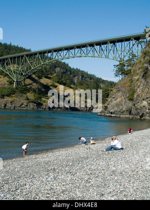 Deception Pass Bridge,Washington State Stock Photo
