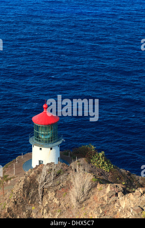 USA, Hawaii, Oahu, Makapuu Point, Lighthouse Stock Photo