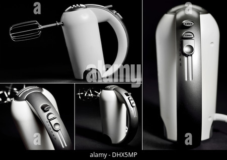 Kitchen hand mixer on black background Stock Photo