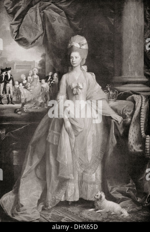 Charlotte of Mecklenburg-Strelitz, 1744 – 1818. Queen consort of Great Britain and Ireland as the wife of King George III. Stock Photo