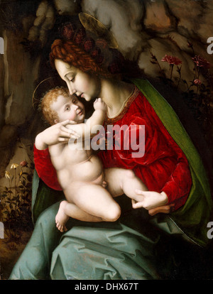 Madonna and Child - by Bachiacca, 1520's Stock Photo
