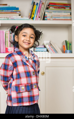 Little Girl in School Uniform Stock Photo