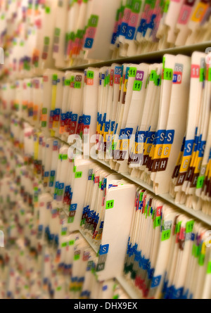 Medical files in a doctor's office Stock Photo