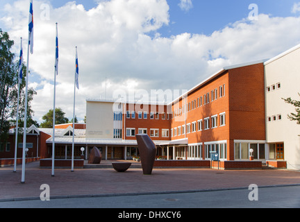 Main building of Lapland University, located in the city by the Arctic Circle, Rovaniemi, Finland. Stock Photo