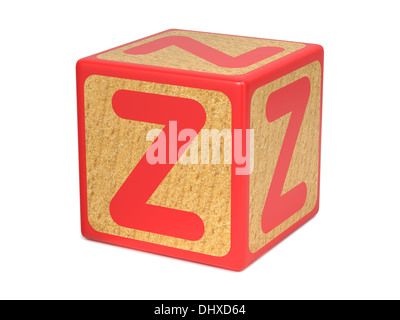 Letter Z on Childrens Alphabet Block. Stock Photo