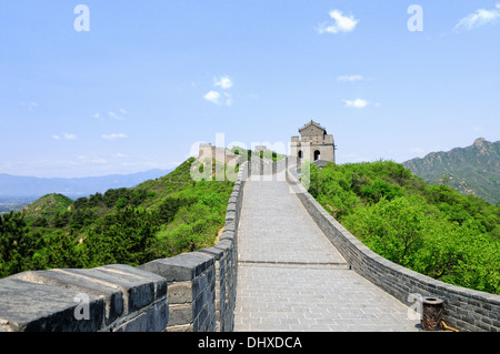 on the Great Wall of China Stock Photo