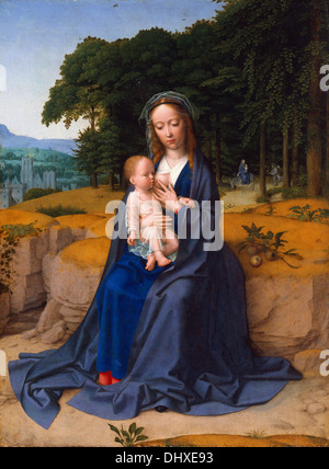 The Rest on the Flight into Egypt - by Gerard David, 1515 Stock Photo