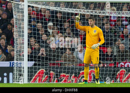 London, UK. 15th Nov, 2013. England's goalkeeper Fraser FORSTER during the International Friendly fixture between England and Chile from Wembley Stadium. Credit:  Action Plus Sports/Alamy Live News Stock Photo