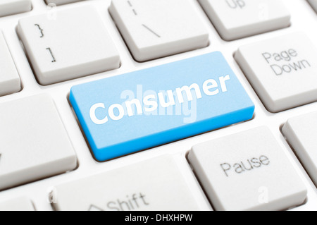 Consumer key on keyboard Stock Photo