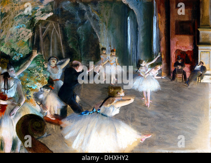 The Rehearsal Onstage  - by Edgar Degas, 1874 Stock Photo