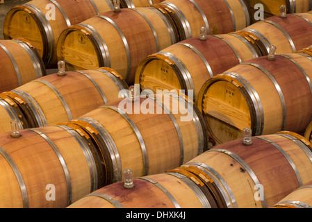 Le Petit Chai winery barrel room at Columbia Crest Vineyards, Patterson, Washington. Stock Photo